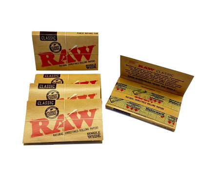 RAW Rolling Paper Classic Single Wide Double. One Booklet