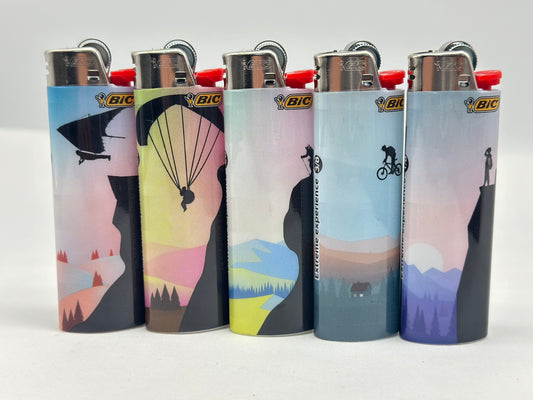 1 X Large BIC Lighter Multicoloured. Designs Selected Randomly