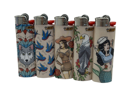 1 X Large BIC Lighter Multicoloured. Designs Selected Randomly