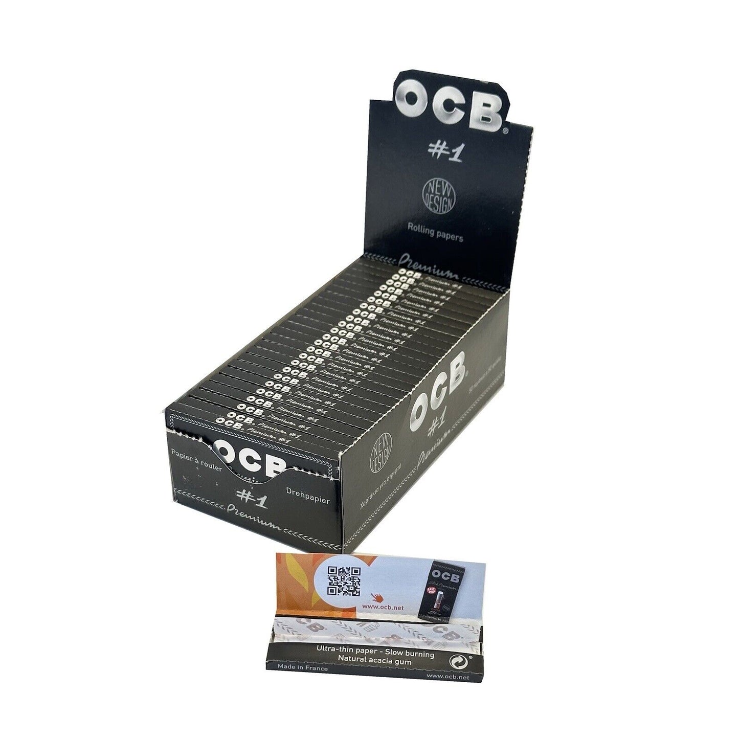 Full Pack Of OCB Premium #1 Black Rolling Papers