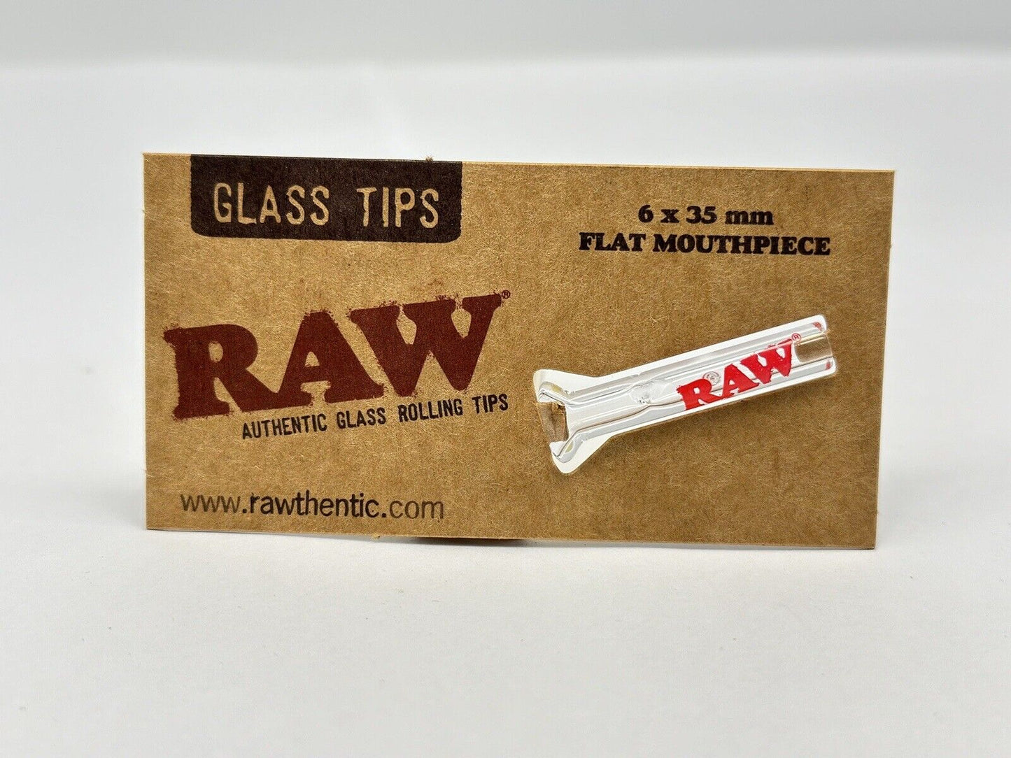 RAW Glass Tip Round and Flat Mouthpiece Filter Smoking Papers Tips 6 x 34mm